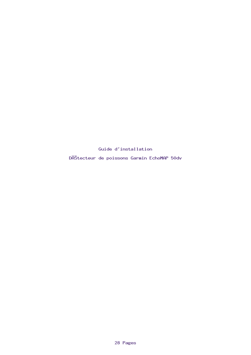 Page 1 de la notice Guide d'installation Garmin EchoMAP 50dv