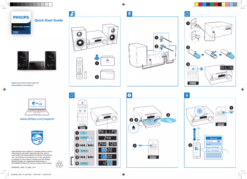 Página 1 del manual Guía de inicio rápido Philips BTM2585