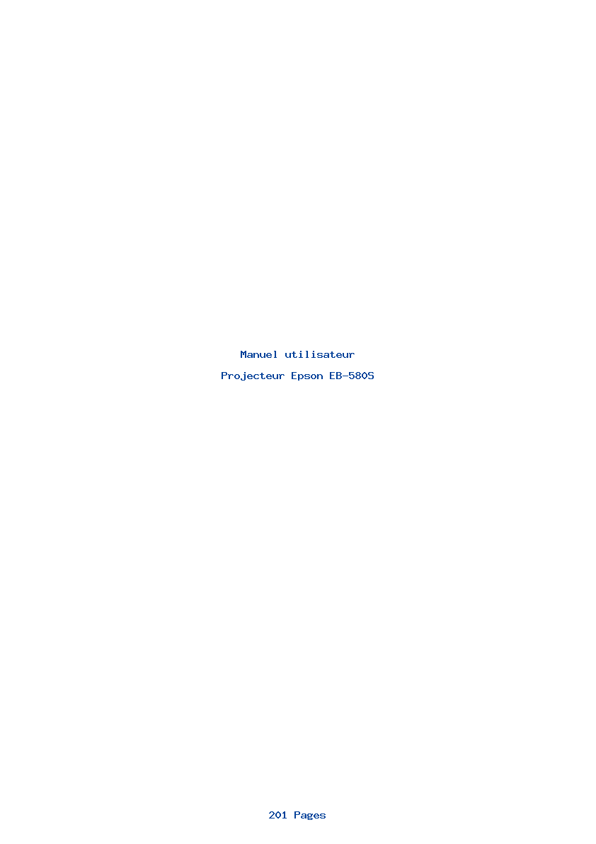 Page 1 de la notice Manuel utilisateur Epson EB-580S