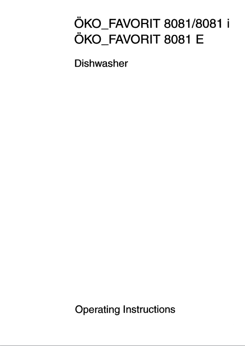 Page 1 de la notice Manuel utilisateur AEG Favorit 8081-w