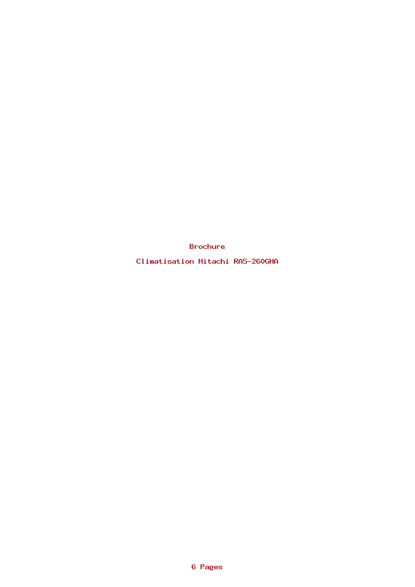 Page 1 de la notice Brochure Hitachi RAS-260GHA