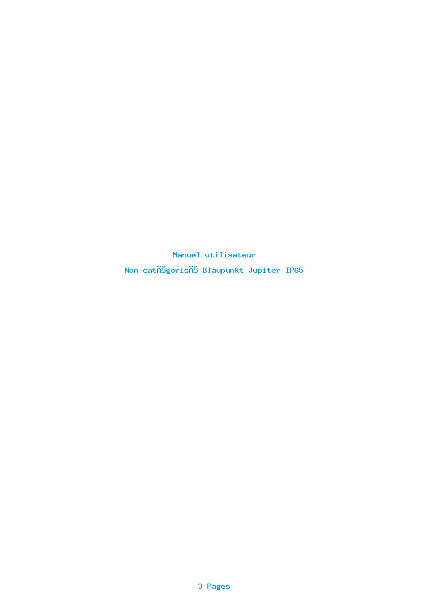 Page 1 de la notice Manuel utilisateur Blaupunkt Jupiter IP65