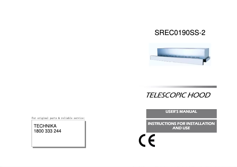 Página 1 del manual Manual de usuario Technika SREC0190SS-2