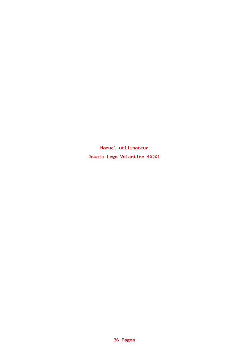 Page 1 de la notice Manuel utilisateur Lego Valentine 40201