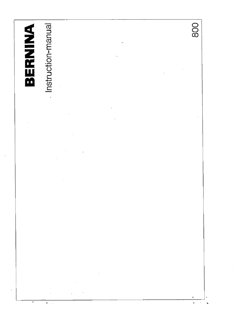 Page 1 de la notice Manuel utilisateur Bernina 800