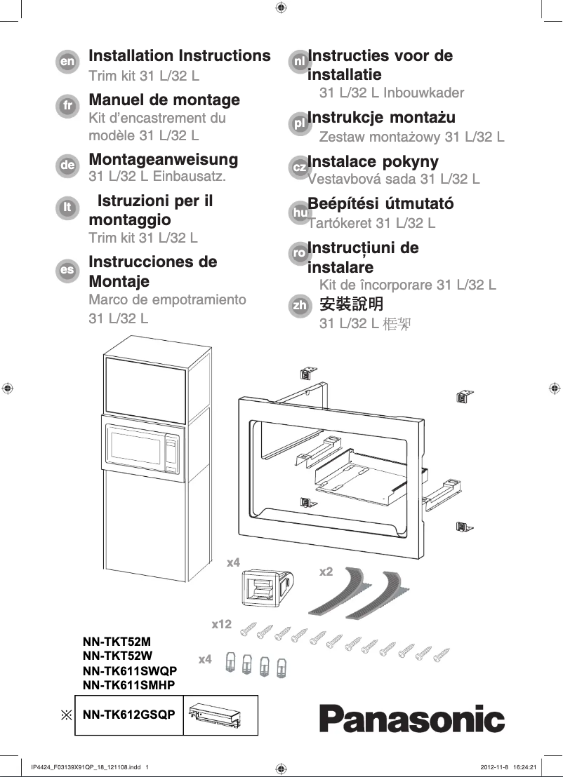 Página 1 del manual Guía de instalación Panasonic NN-ST663W