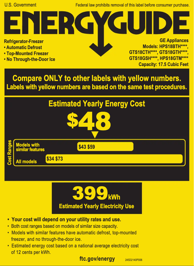 Página 1 del manual Etiqueta energética Hotpoint HPS18BTHBB