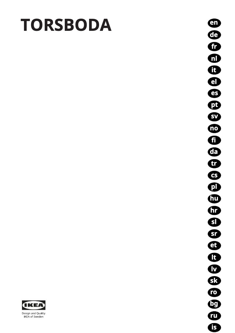 Page 1 de la notice Manuel utilisateur Ikea TORSBODA 405.480.88