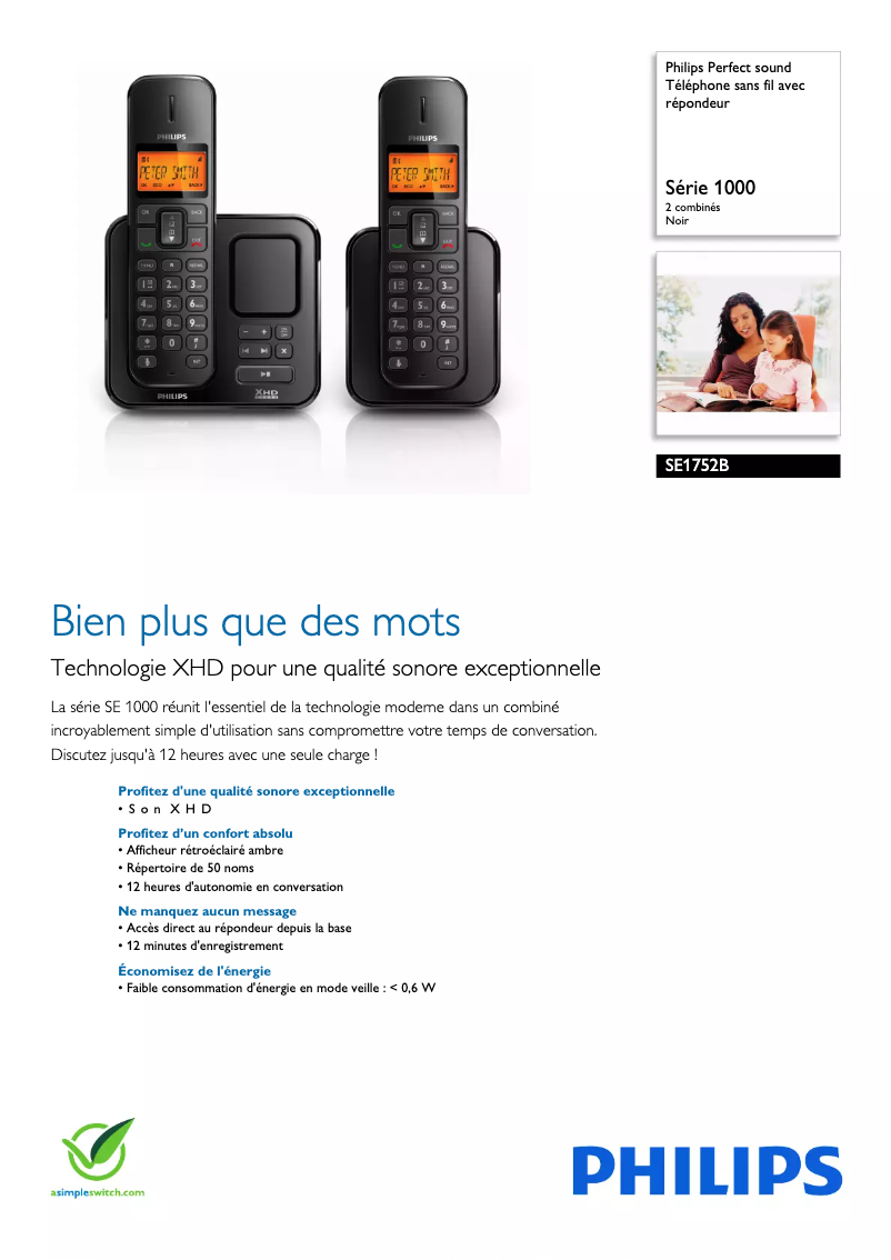 First page image of the manual for Perfect sound SE1752B