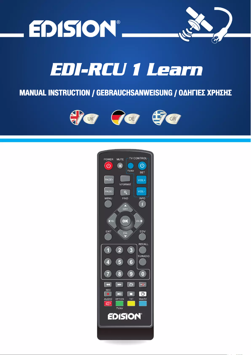 Page 1 de la notice Manuel utilisateur Edision EDI-RCU