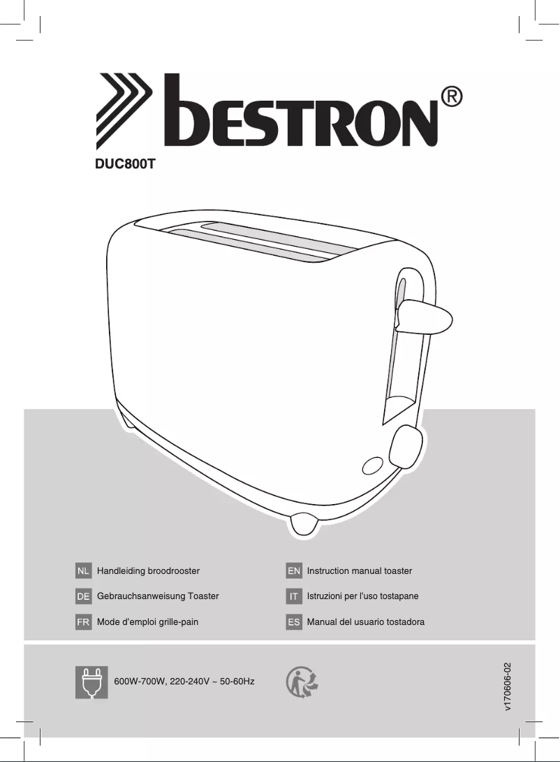 Page 1 de la notice Manuel utilisateur Bestron DUC800T