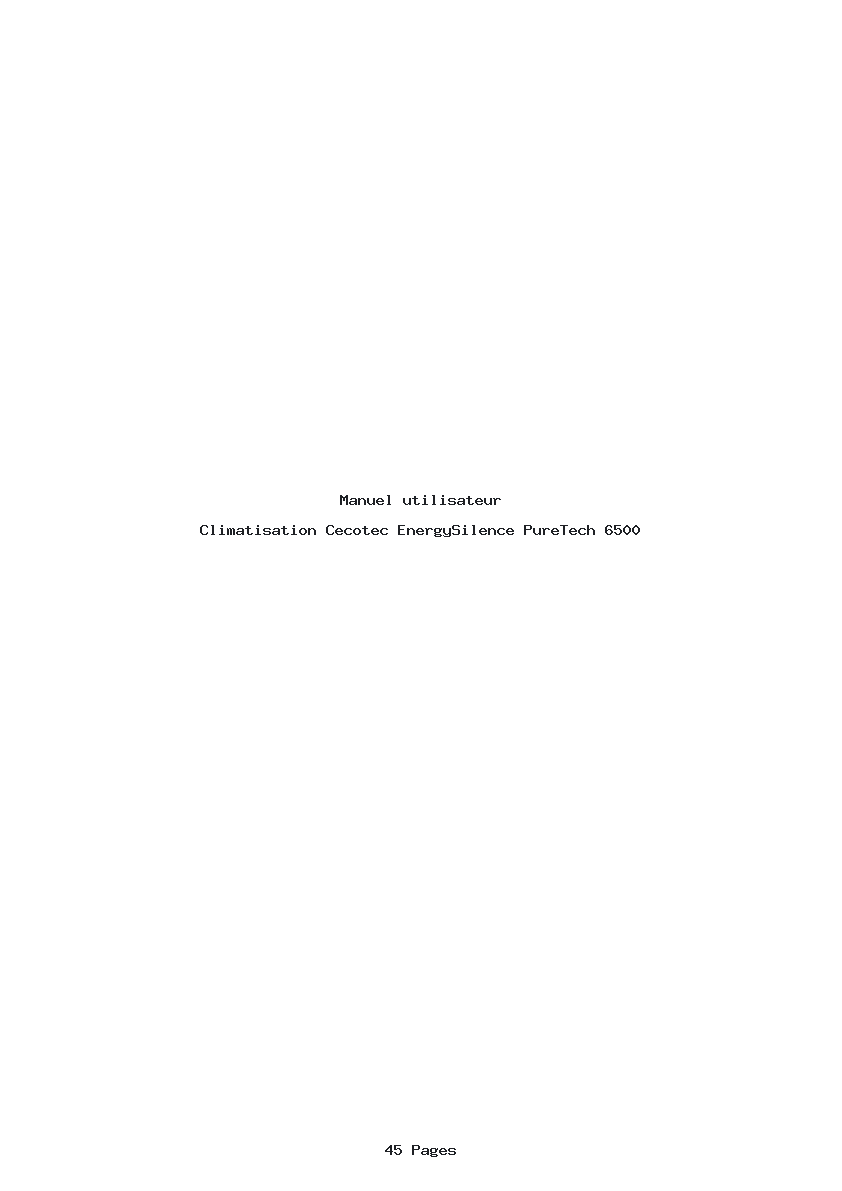 Page 1 de la notice Manuel utilisateur Cecotec EnergySilence PureTech 6500