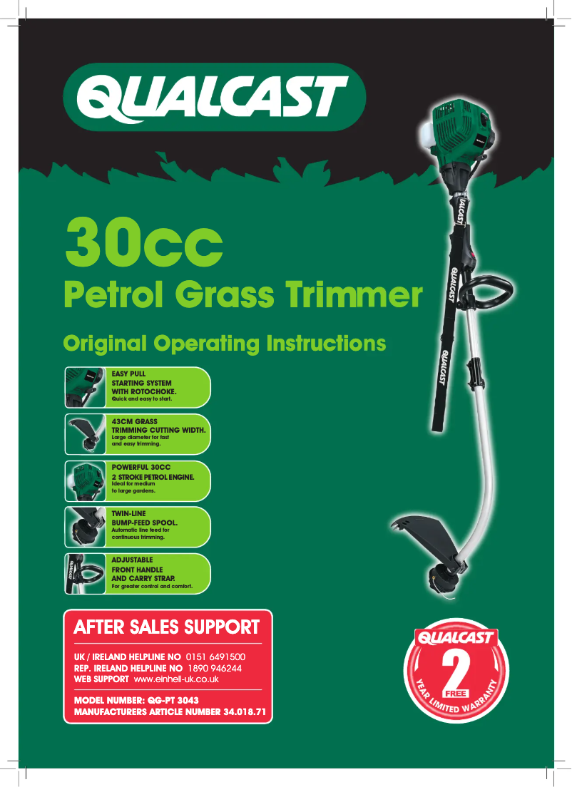 Page 1 de la notice Manuel utilisateur Qualcast QG-PT 3043