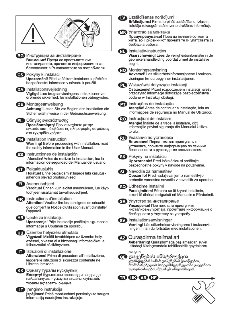 Page 1 de la notice Guide d'installation Electrolux EW6S462I