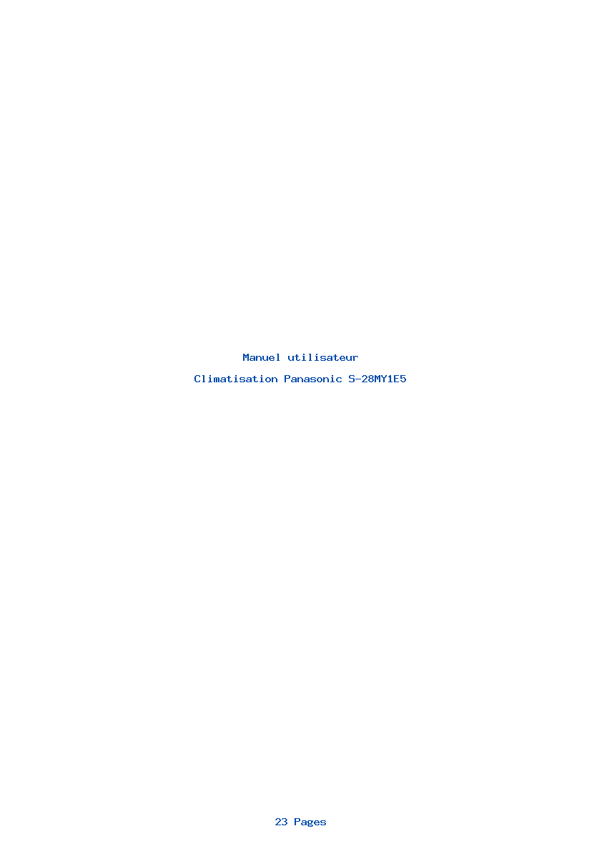 Page 1 de la notice Manuel utilisateur Panasonic S-28MY1E5
