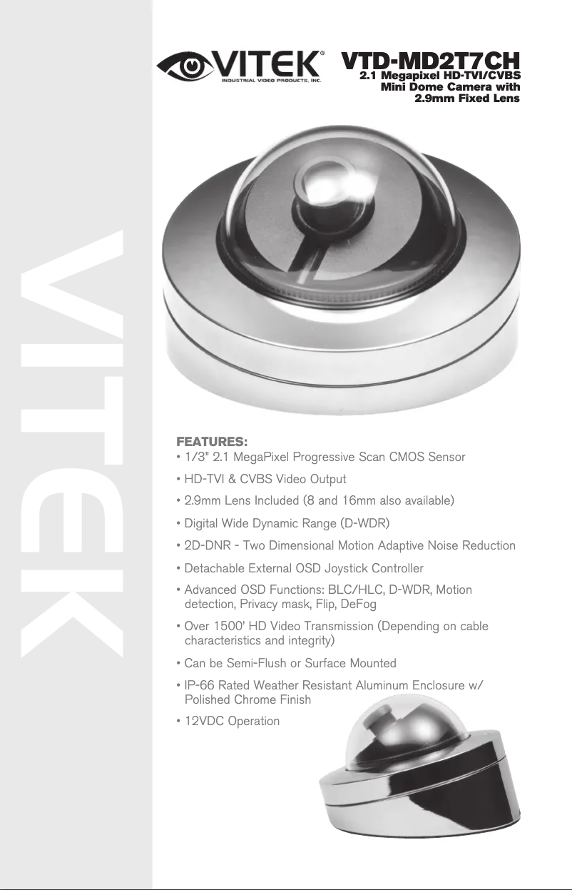 Página 1 del manual Manual de usuario Vitek VTD-MD2TCH