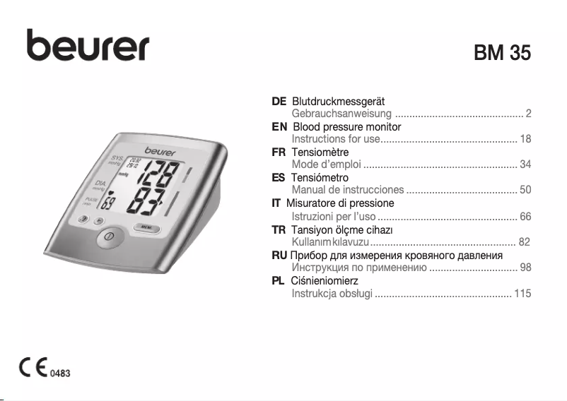 Página 1 del manual Manual de usuario Beurer BM 35