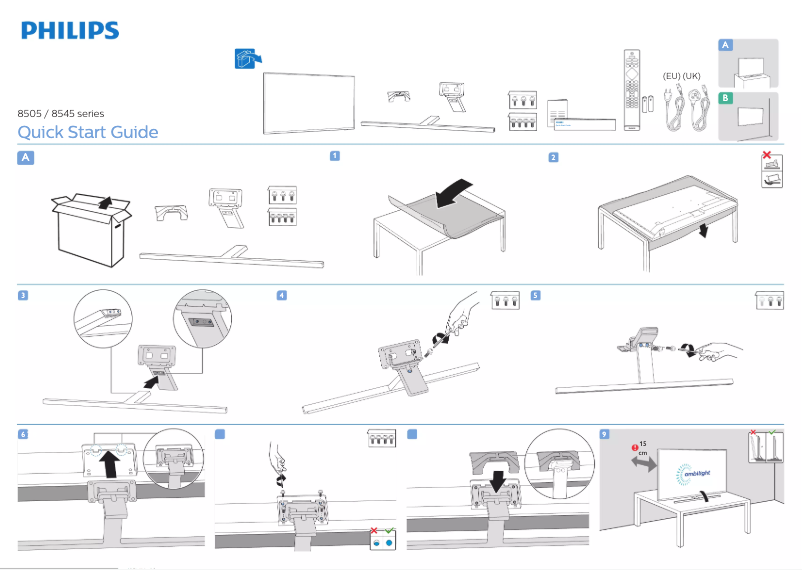 Page n°1 - Guide de démarrage rapide Philips 43PUS8505
