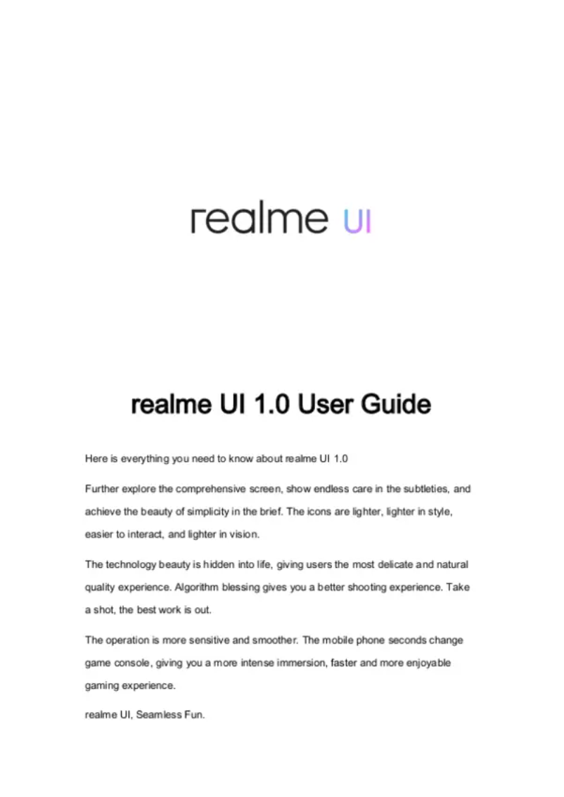 Page 1 of the manual User Manual Realme 6s