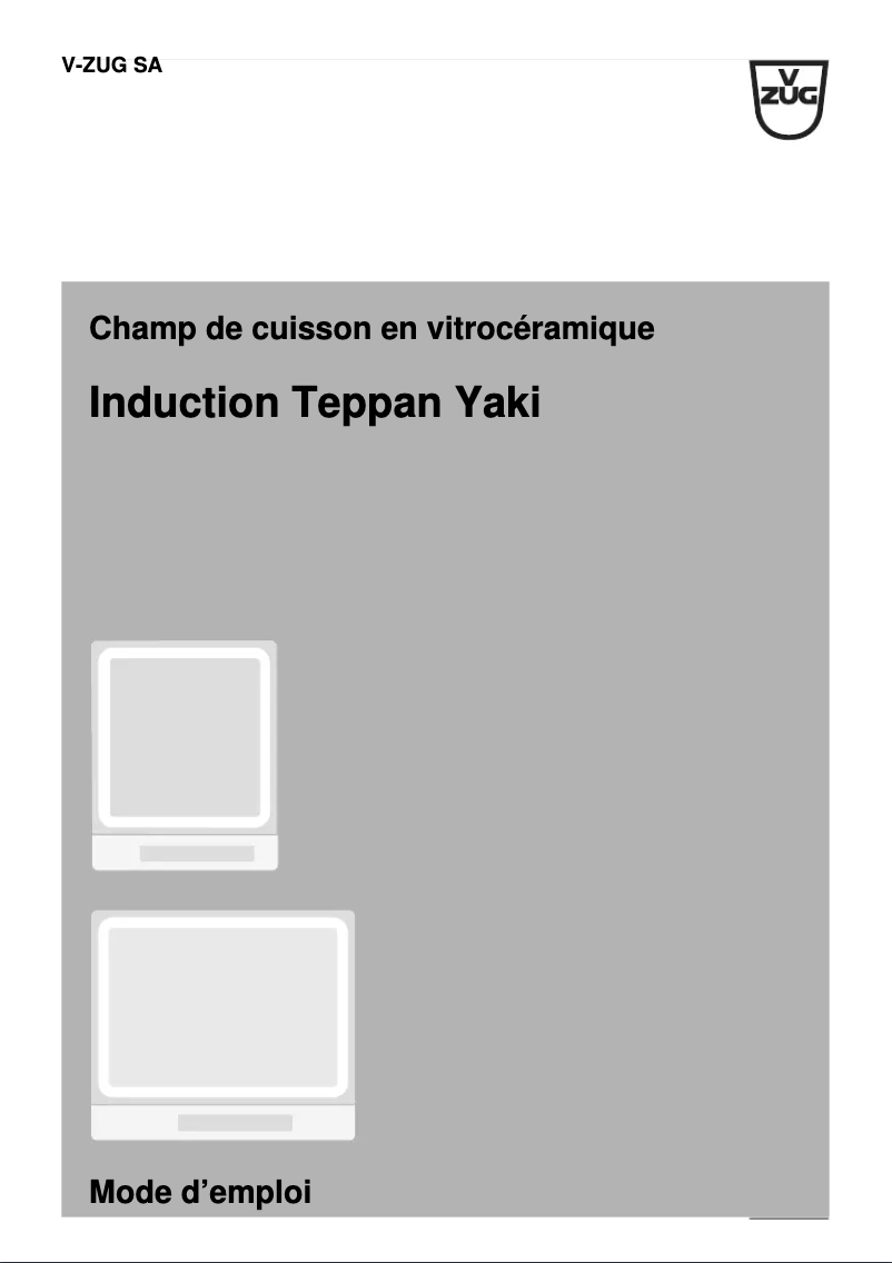 Page 1 de la notice Manuel utilisateur V-Zug 85A330