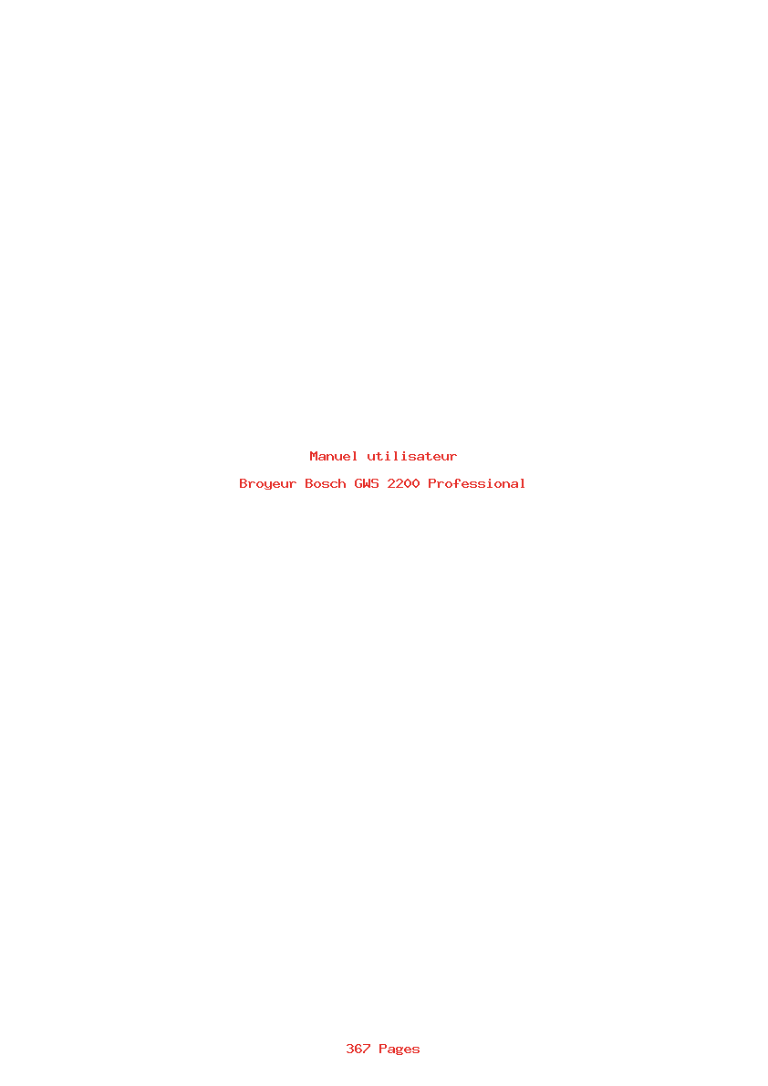 Page 1 de la notice Manuel utilisateur Bosch GWS 2200 Professional