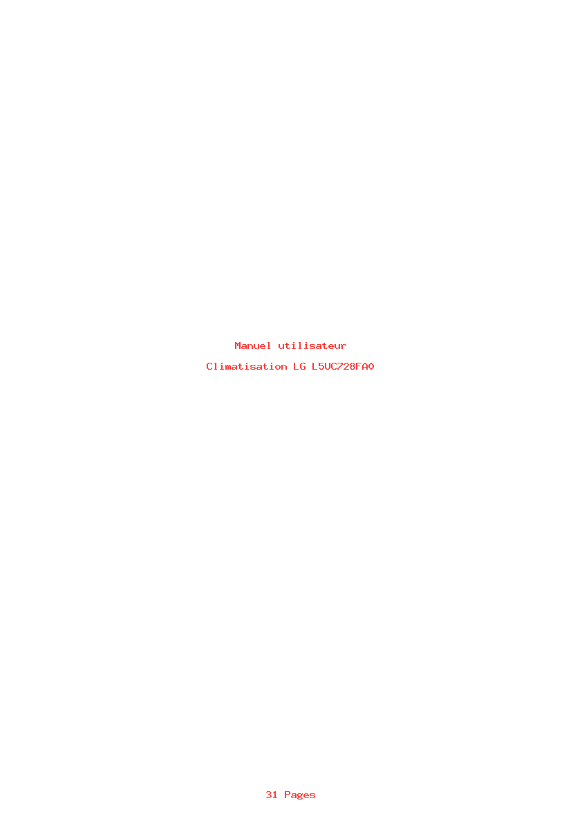 Page 1 de la notice Manuel utilisateur LG L5UC728FA0