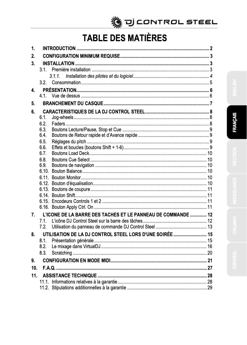 Page 1 de la notice Mode d'emploi Hercules DJ Control steel