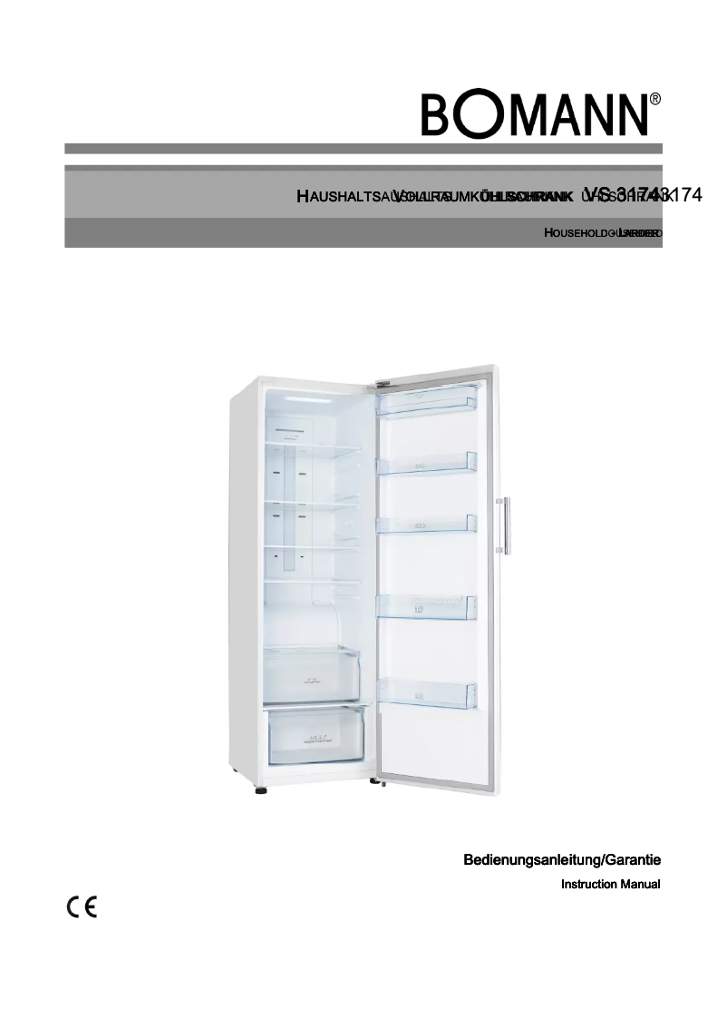 Page 1 de la notice Manuel utilisateur Bomann VS 3174