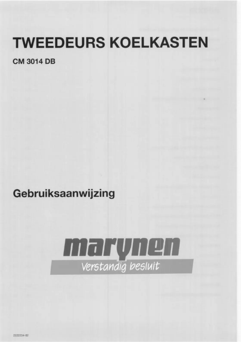 Page 1 de la notice Manuel utilisateur Marynen CM 3014 DB