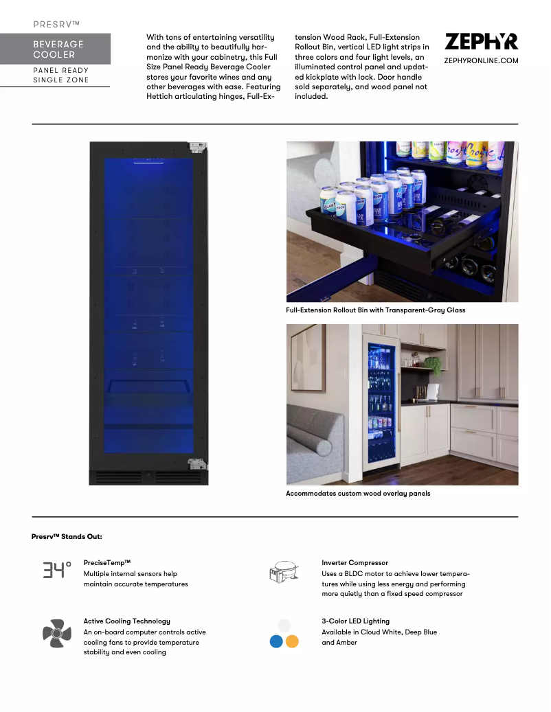 Página 1 del manual Ficha técnica Zephyr Presrv PRB24F01BPG