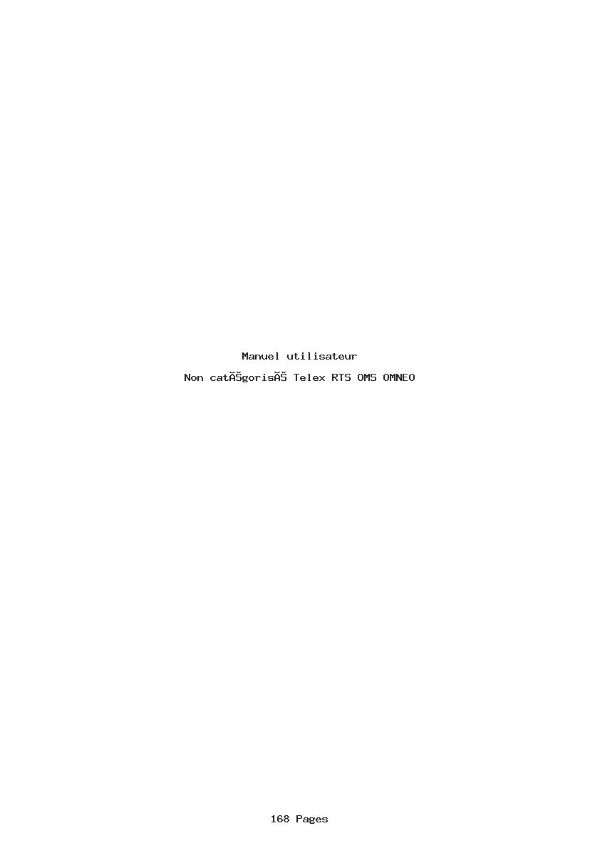 Page 1 de la notice Manuel utilisateur Telex RTS OMS OMNEO