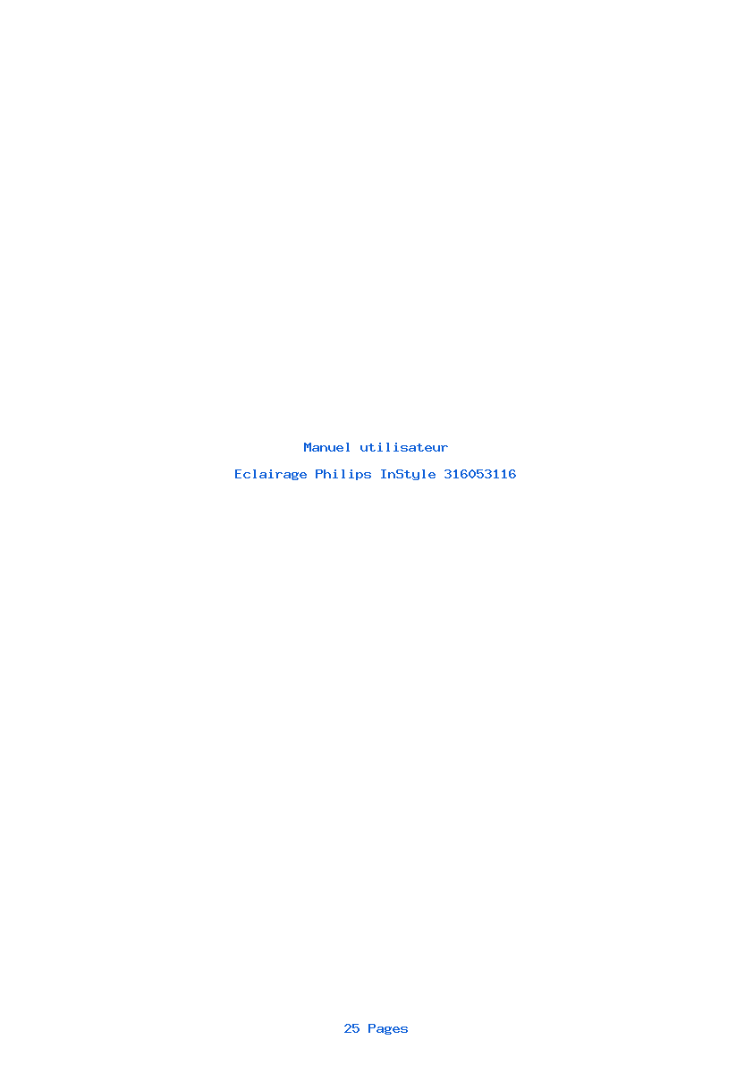 Page 1 de la notice Manuel utilisateur Philips InStyle 316053116