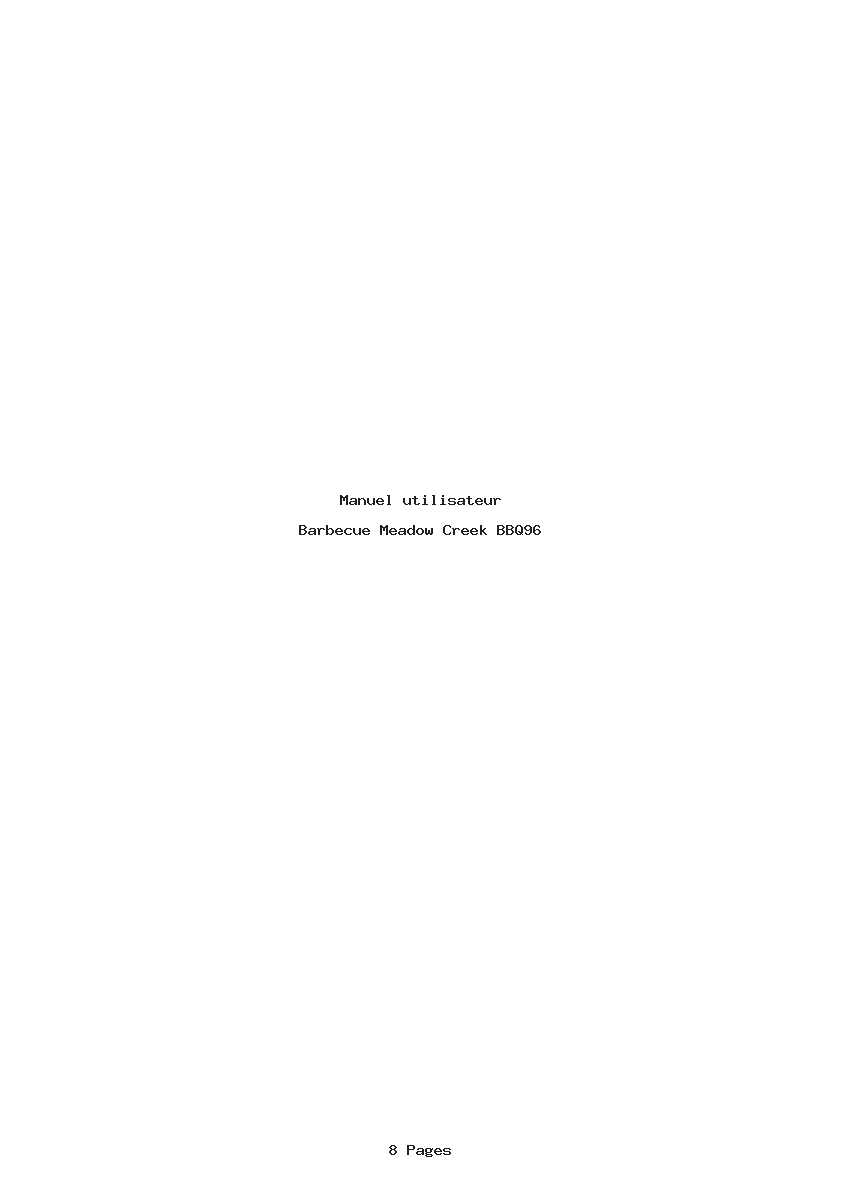 Page 1 de la notice Manuel utilisateur Meadow Creek BBQ96