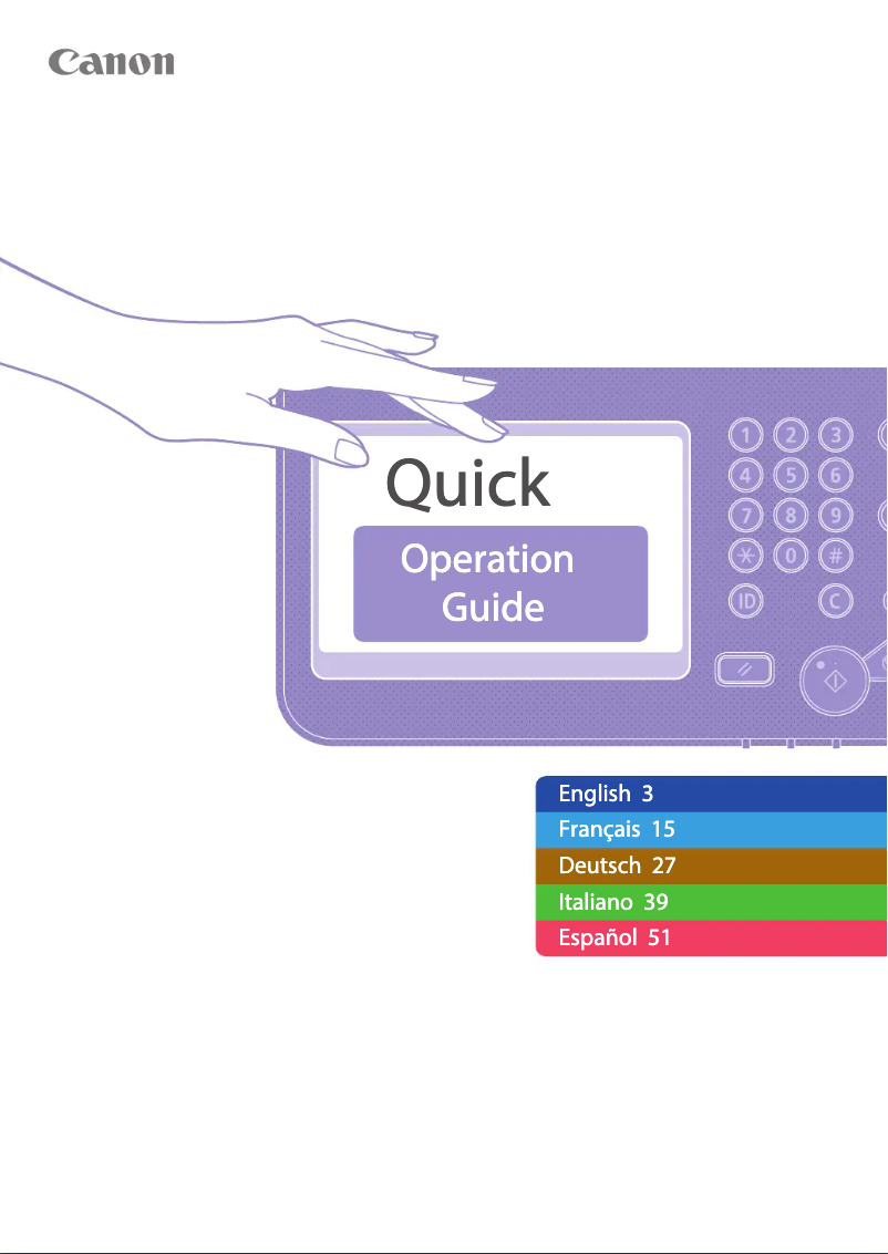 Page 1 de la notice Manuel utilisateur Canon imageRUNNER ADVANCE C7565i