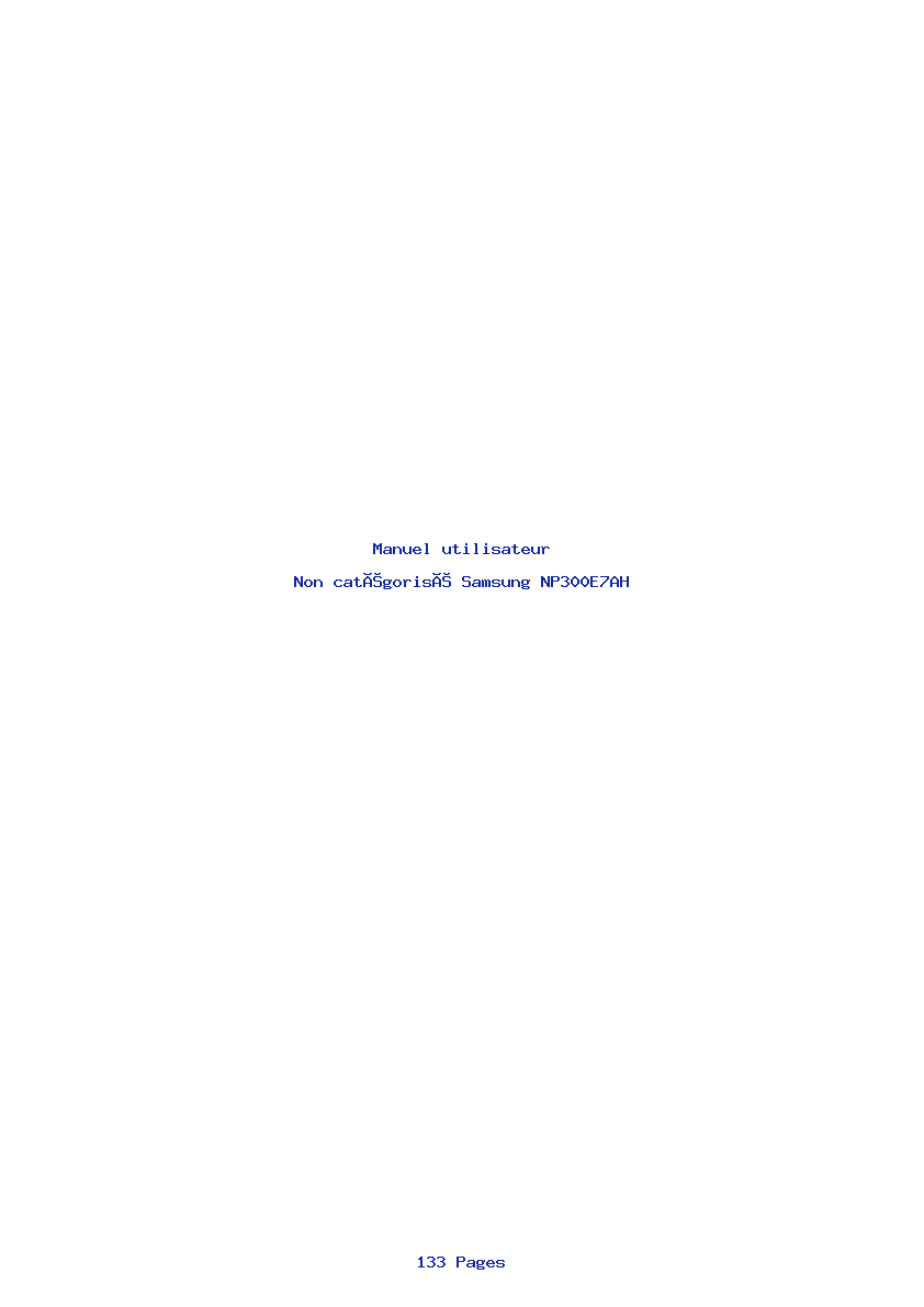 Page 1 de la notice Manuel utilisateur Samsung NP300E7AH