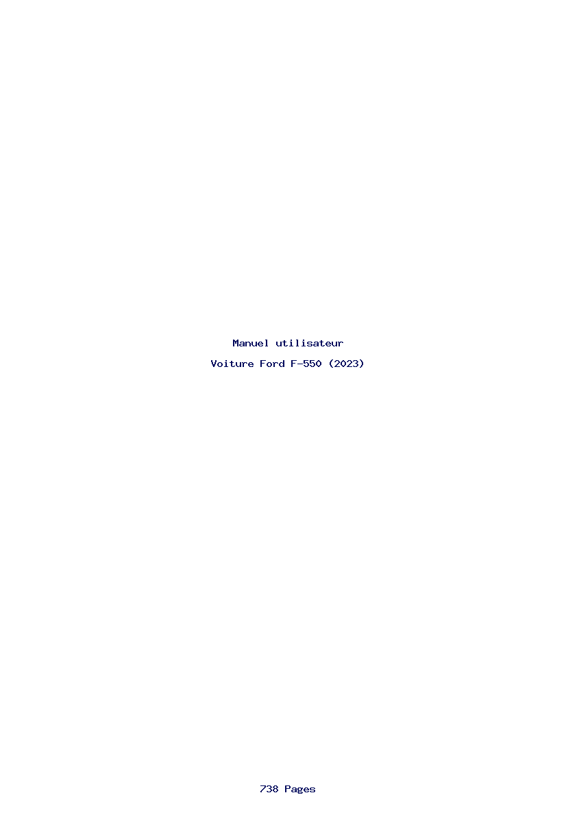 Page 1 de la notice Manuel utilisateur Ford F-550 (2023)
