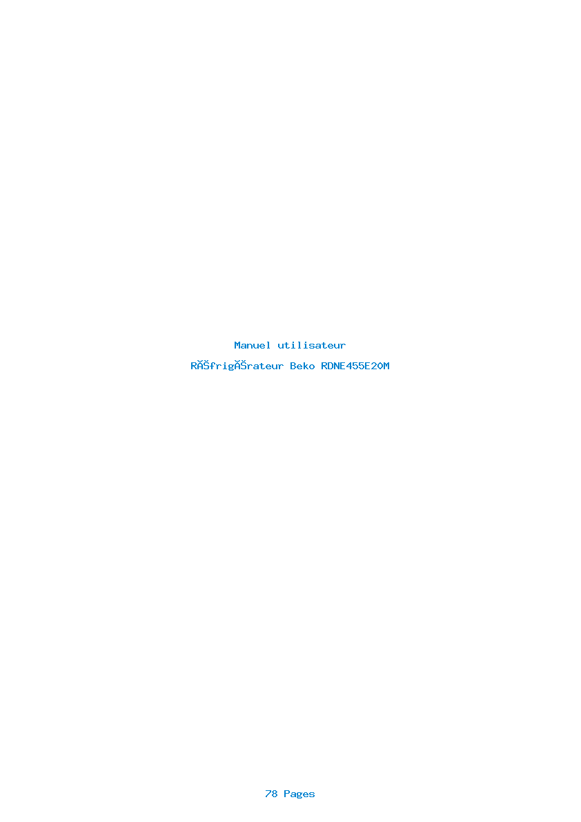 Page 1 de la notice Manuel utilisateur Beko RDNE455E20M