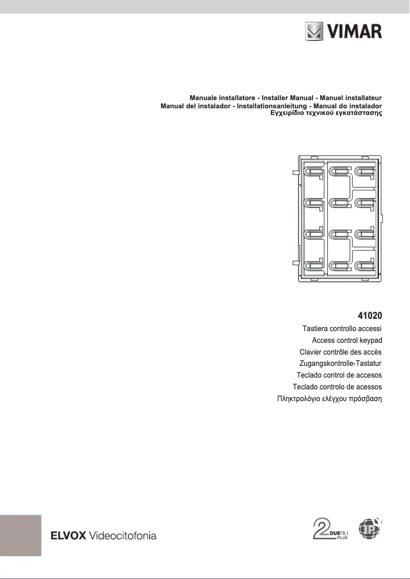 Page 1 de la notice Manuel utilisateur Vimar ELVOX 41020