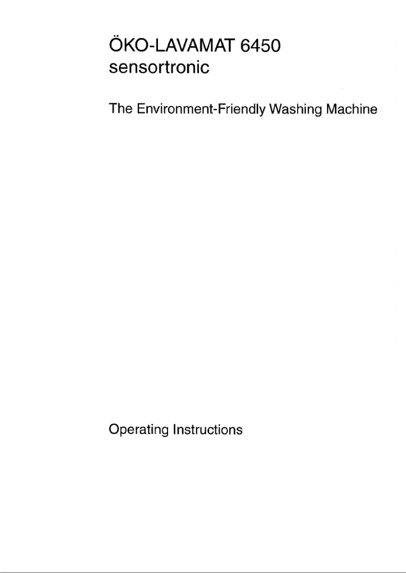 Page 1 de la notice Manuel utilisateur AEG Lavamat Princess 803