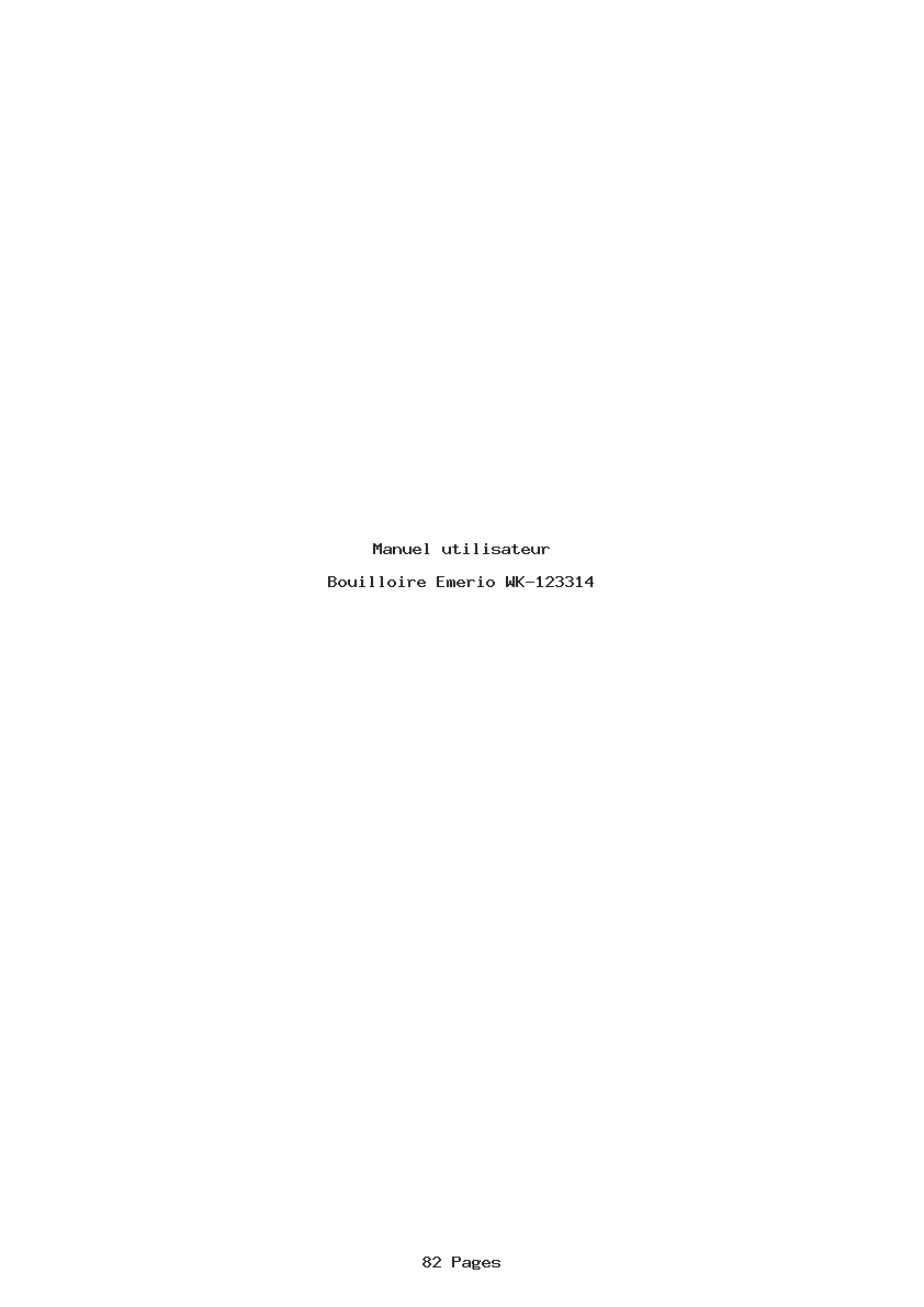 Page 1 de la notice Manuel utilisateur Emerio WK-123314