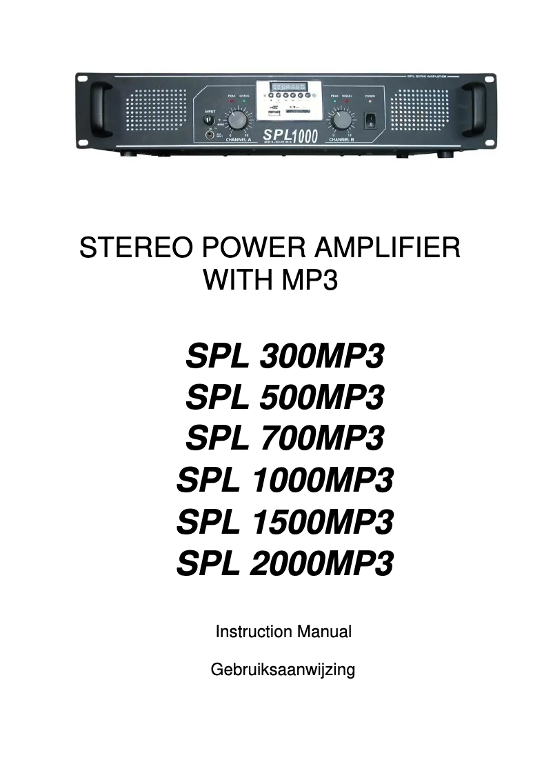 Image de la première page du manuel de l'appareil SPL-2000