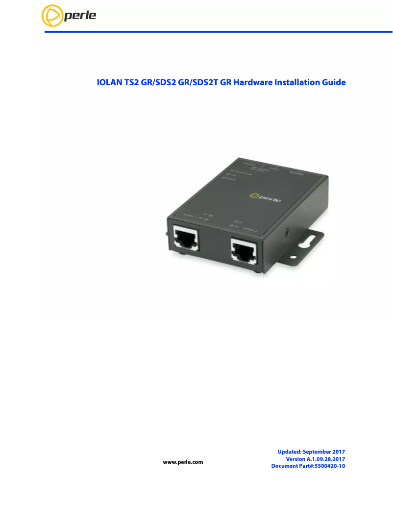 Image de la première page du manuel de l'appareil IOLAN SDS2T