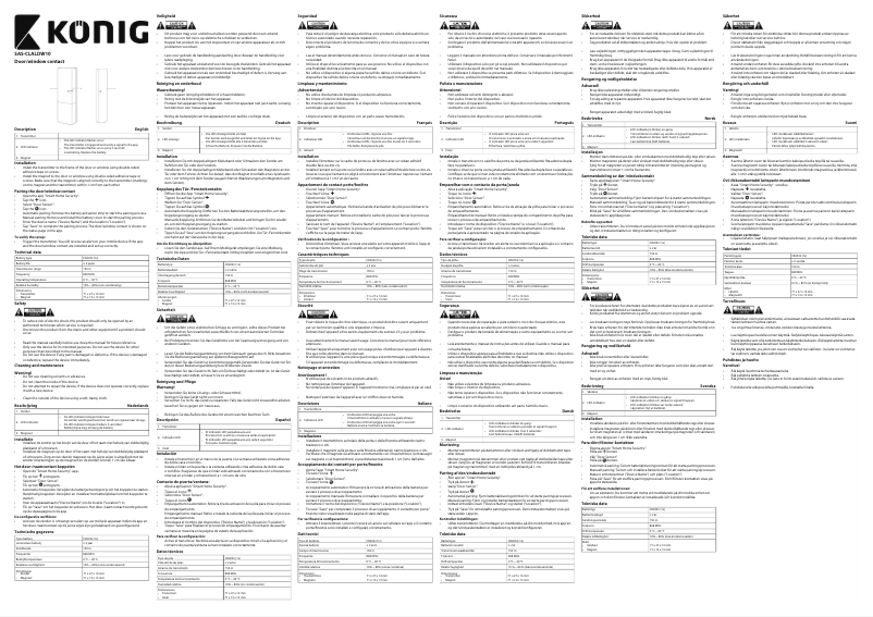 Page 1 de la notice Manuel utilisateur Konig SAS-CLALDW10