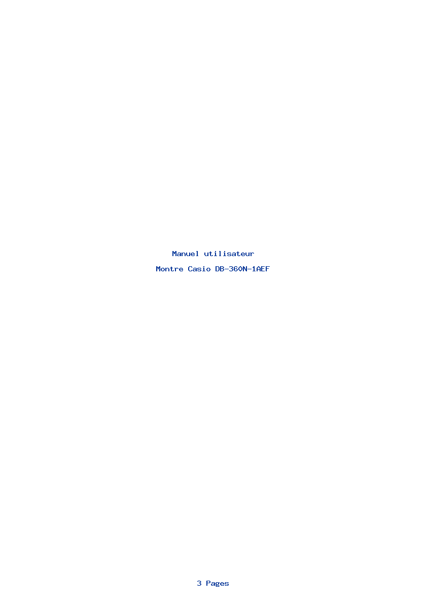 Page 1 de la notice Manuel utilisateur Casio DB-360N-1AEF