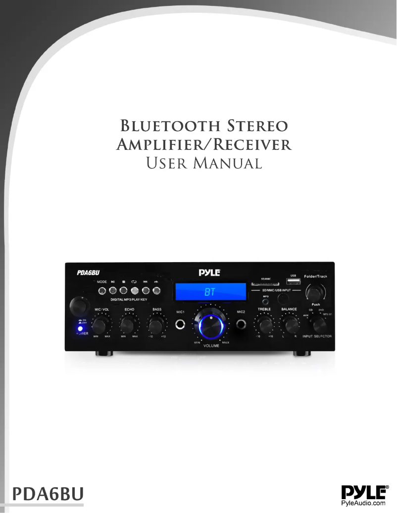 Page 1 de la notice Manuel utilisateur Pyle PDA612BU