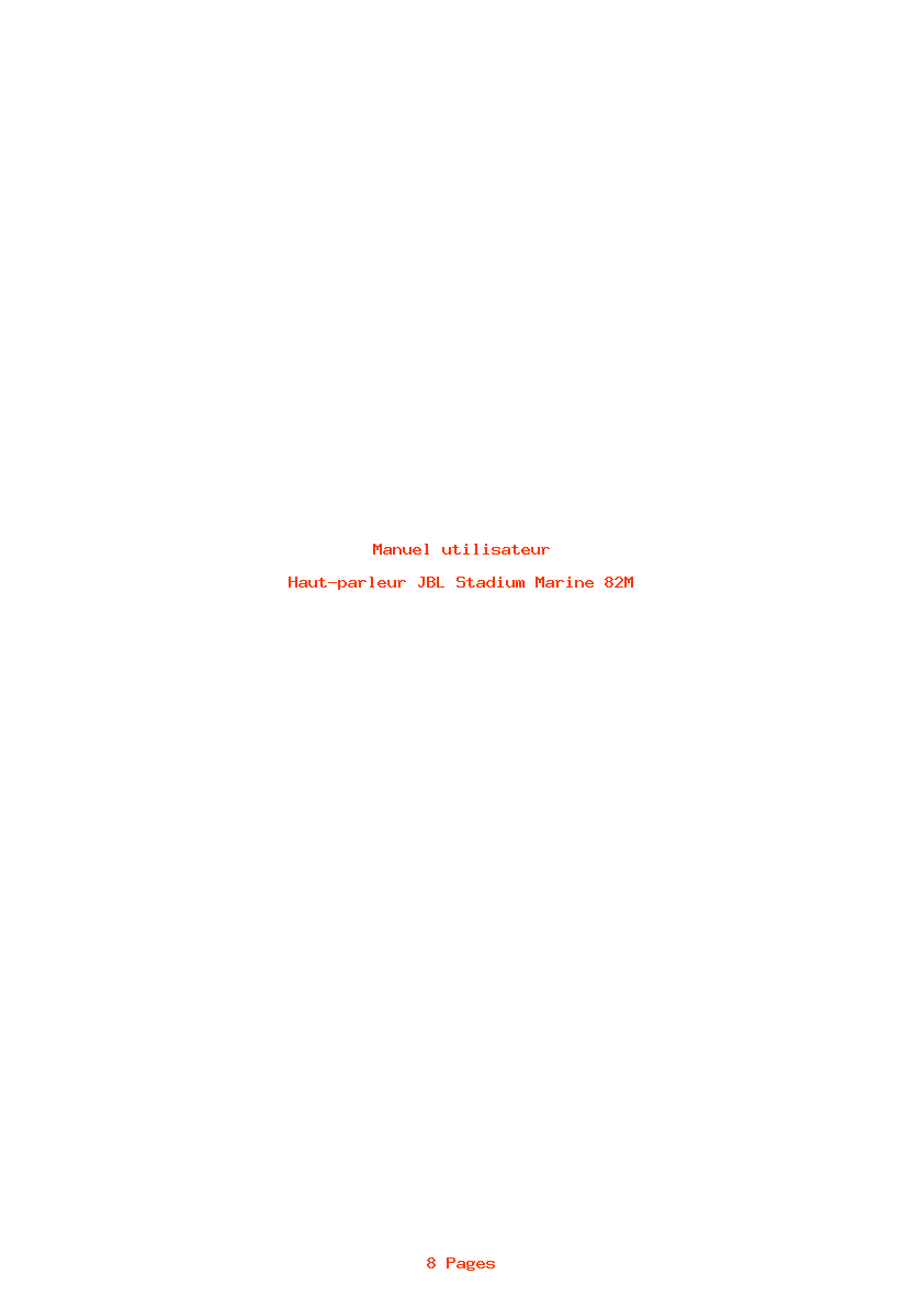 Page 1 de la notice Manuel utilisateur JBL Stadium Marine 82M