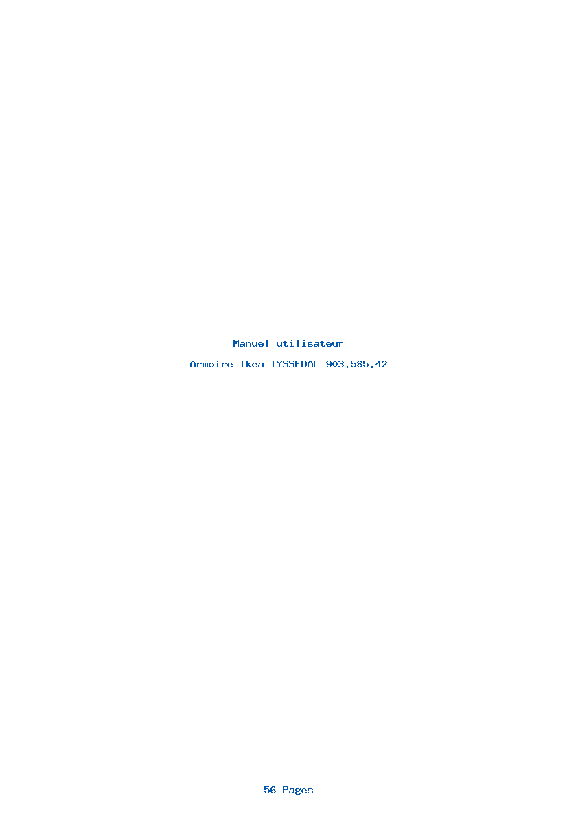 Page 1 de la notice Manuel utilisateur Ikea TYSSEDAL 903.585.42