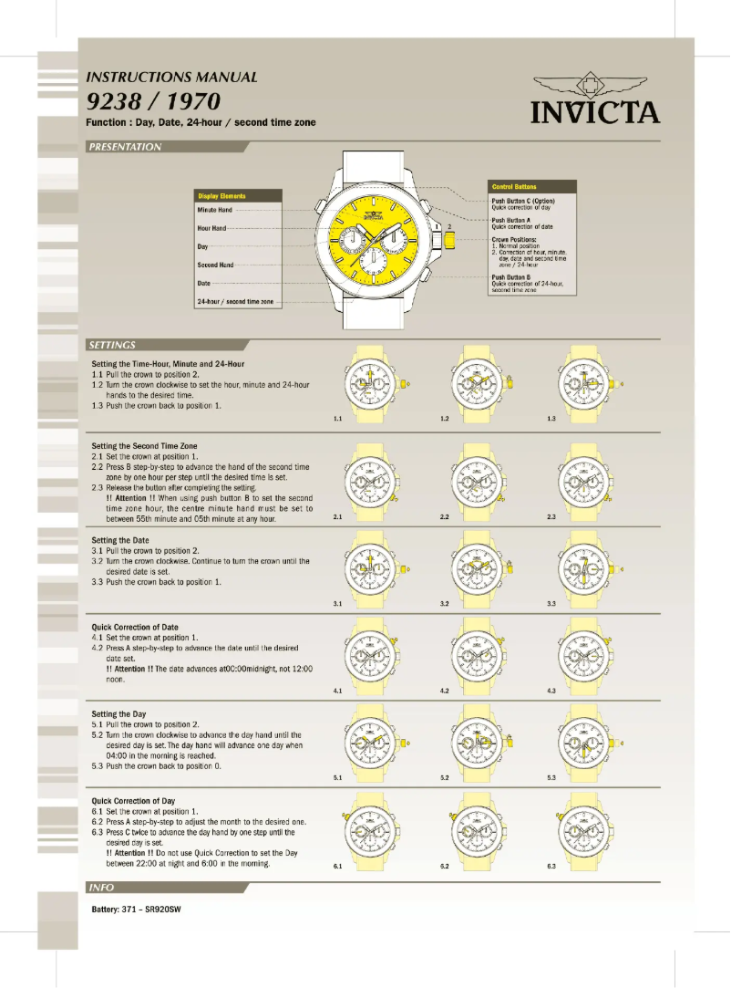 Page 1 of the manual User Manual Invicta Wildflower 14873