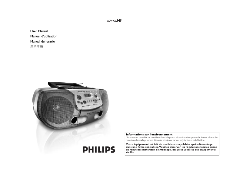 Página 1 del manual Manual de usuario Philips AZ1226