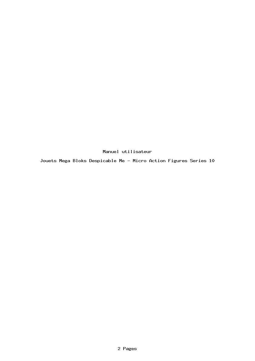 Page 1 de la notice Manuel utilisateur Mega Bloks Despicable Me - Micro Action Figures Series 10